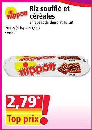 Riz soufflé et céréales enrobées de chocolat au lait