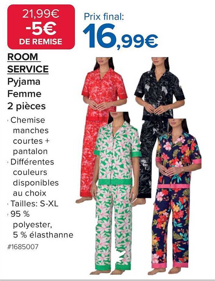 ROOM SERVICE Pyjama Femme 2 pièces