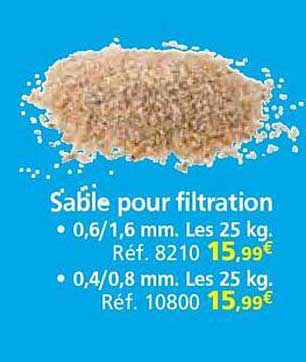 Sable pour filtration
