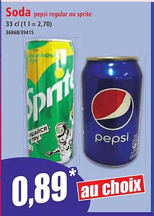 Soda pepsi regular ou sprite