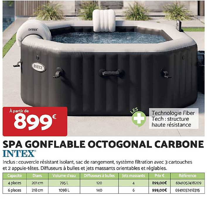 SPA GONFLABLE OCTOGONAL CARBONE