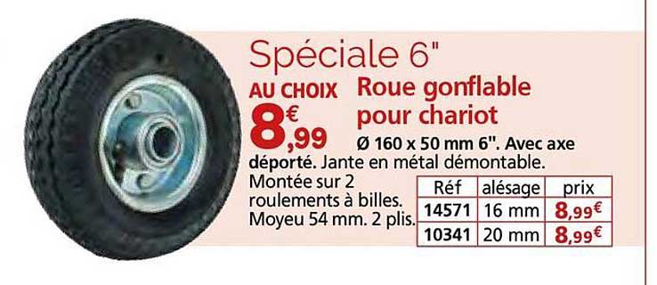 Spéciale 6" Roue gonflable pour chariot