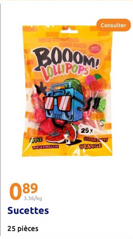 Sucettes BOOOM! - 25 pièces