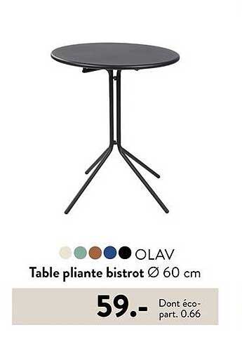 Table pliante bistrot Ø 60 cm