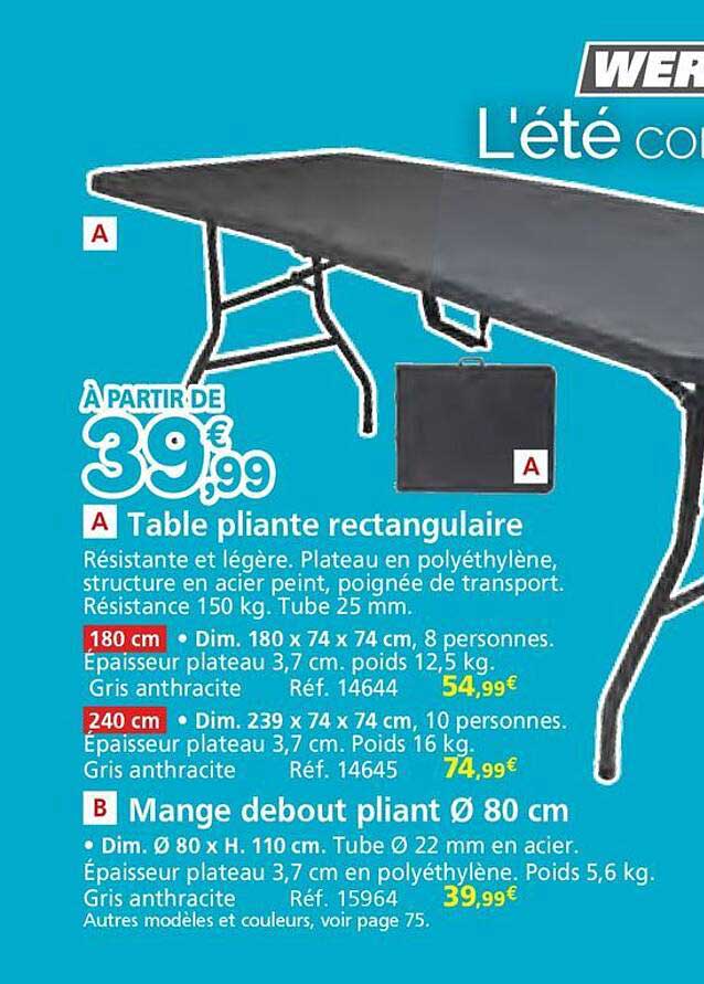 Table pliante rectangulaire