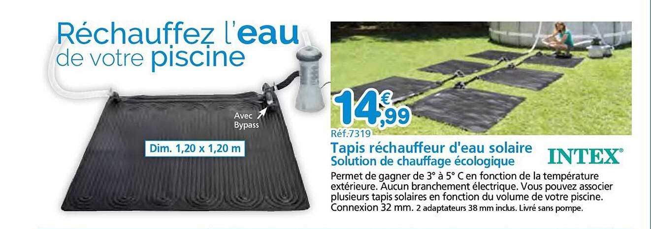 Tapis réchauffeur d'eau solaire
