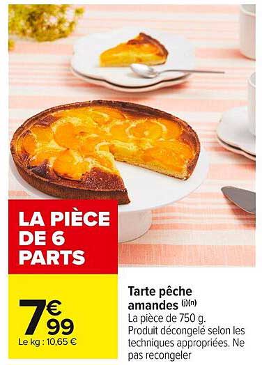 Tarte pêche amandes