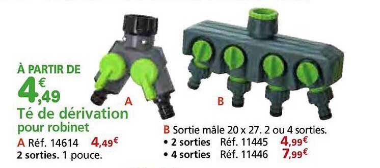 Té de dérivation pour robinet