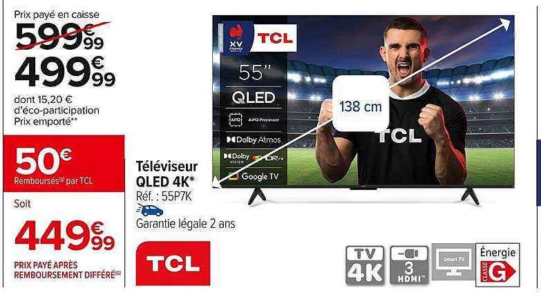 Téléviseur QLED 4K 55"