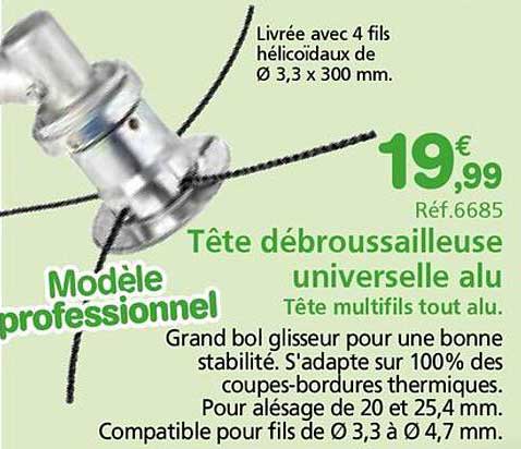 Tête débroussailleuse universelle alu