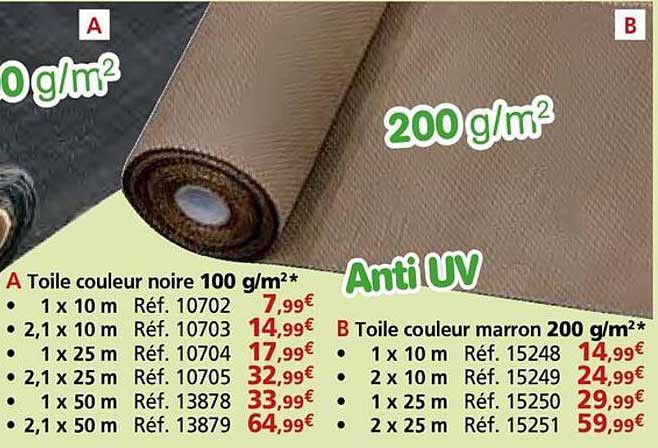 Toile couleur marron 200 g/m²