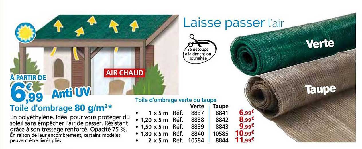 Toile d'ombrage 80 g/m²
