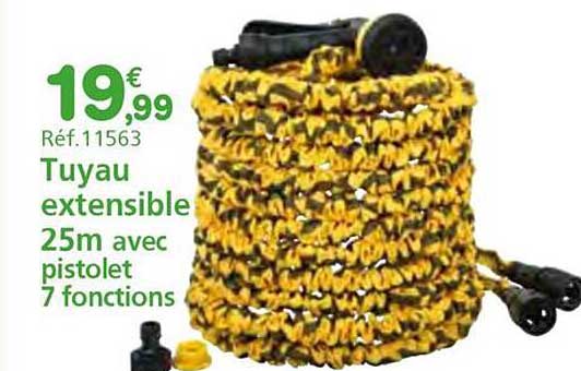 Tuyau extensible 25m avec pistolet 7 fonctions