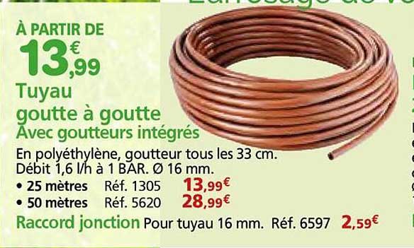 Tuyau goutte à goutte Avec goutteurs intégrés