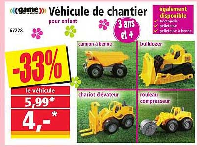 Véhicule de chantier pour enfant