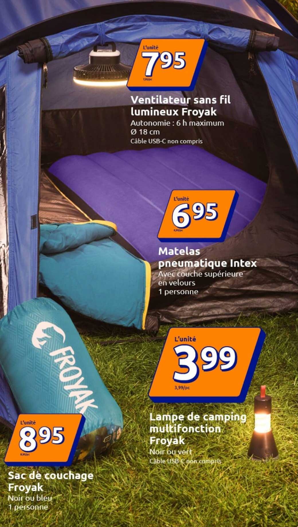 Ventilateur sans fil lumineux Froyak