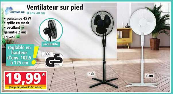 Ventilateur sur pied