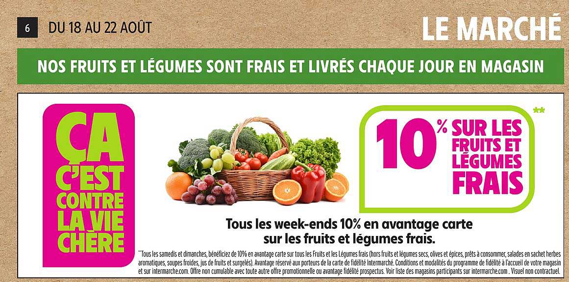 10% SUR LES FRUITS ET LÉGUMES FRAIS