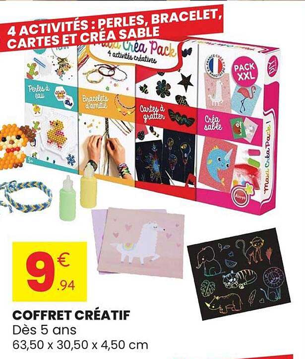 4 ACTIVITÉS : PERLES, BRACELET, CARTES ET CRÉA SABLE