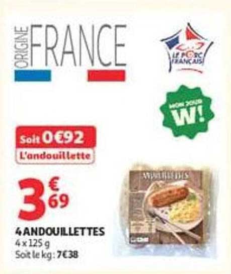 4 ANDOUILLETTES 4 x 125 g