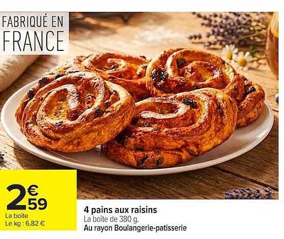 4 pains aux raisins
