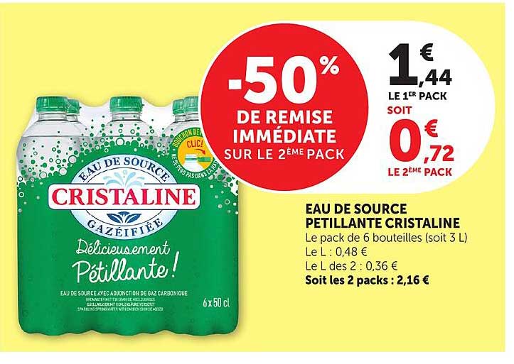 -50% DE REMISE IMMÉDIATE SUR LE 2ÈME PACK