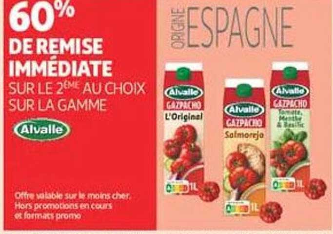 60% DE REMISE IMMEDIATE SUR LE 2EME AU CHOIX SUR LA GAMME Alvalle