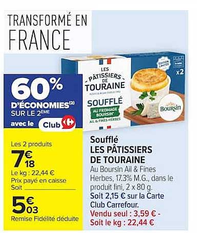 60% D’ECONOMIES SUR LE 2EME avec le Club Carrefour