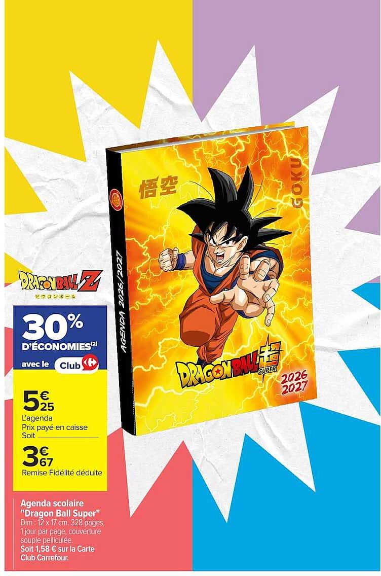 Agenda scolaire "Dragon Ball Super"