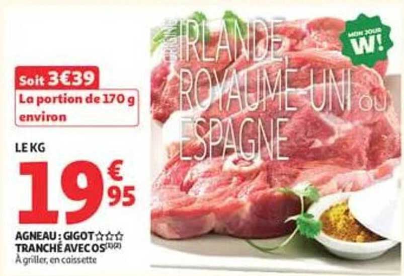 AGNEAU : GIGOT TRANCHÉ AVEC OS