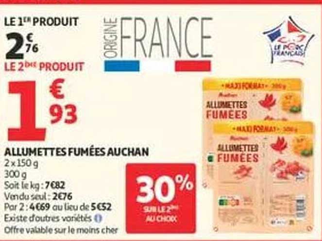 ALLUMETTES FUMÉES AUCHAN