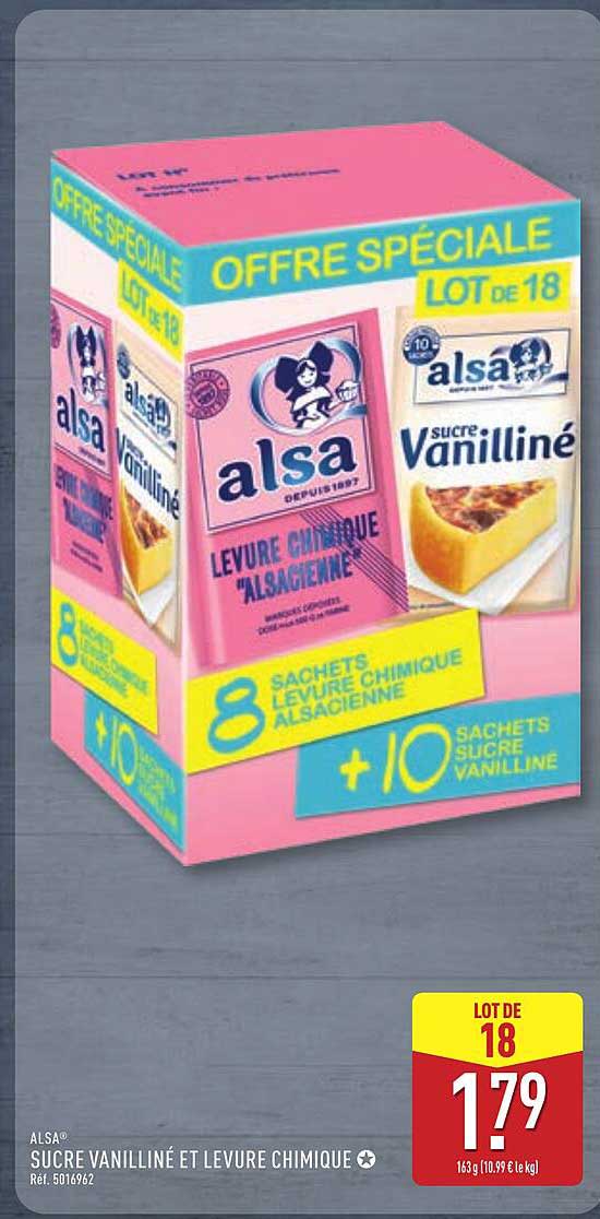 ALSA SUCRE VANILLINÉ ET LEVURE CHIMIQUE