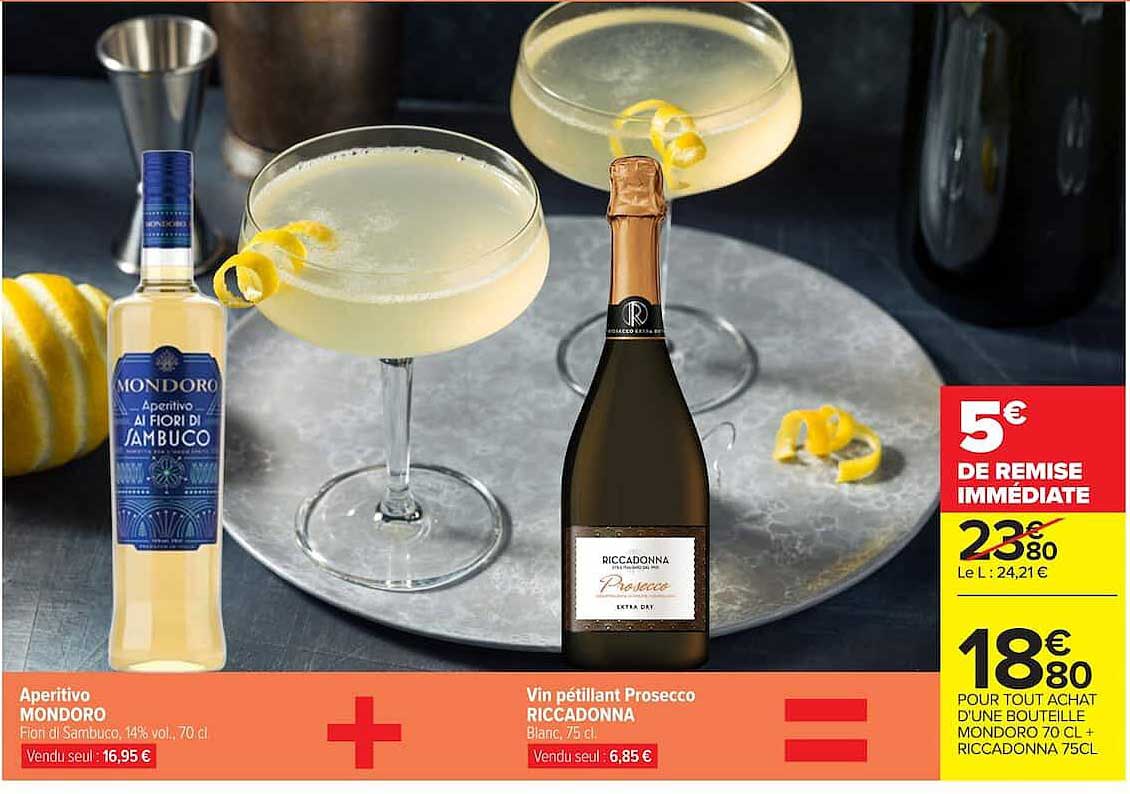 Aperitivo MONDORO + Vin pétillant Prosecco RICCADONNA