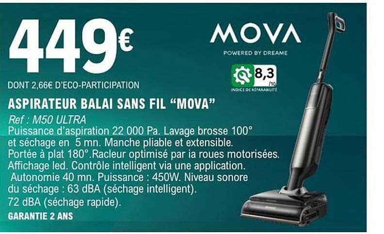 ASPIRATEUR BALAI SANS FIL “MOVA”