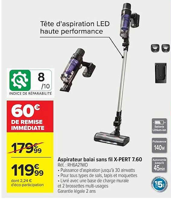 Aspirateur balai sans fil X-PERT 7.60