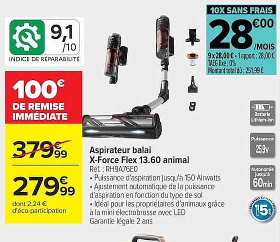 Aspirateur balai X-Force Flex 13.60 animal