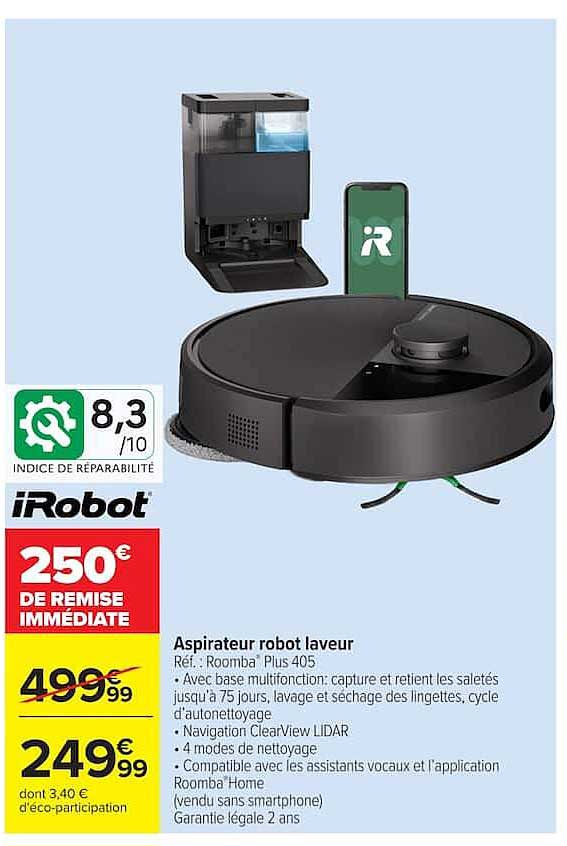Aspirateur robot laveur