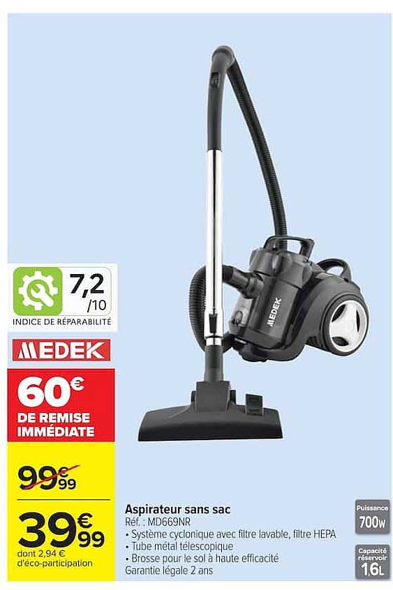 Aspirateur sans sac