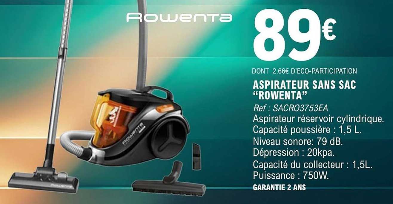 ASPIRATEUR SANS SAC “ROWENTA”