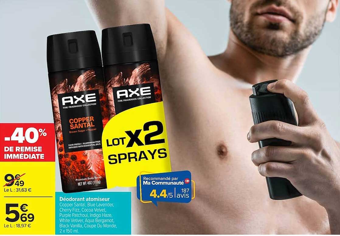 AXE LOT X2 SPRAYS