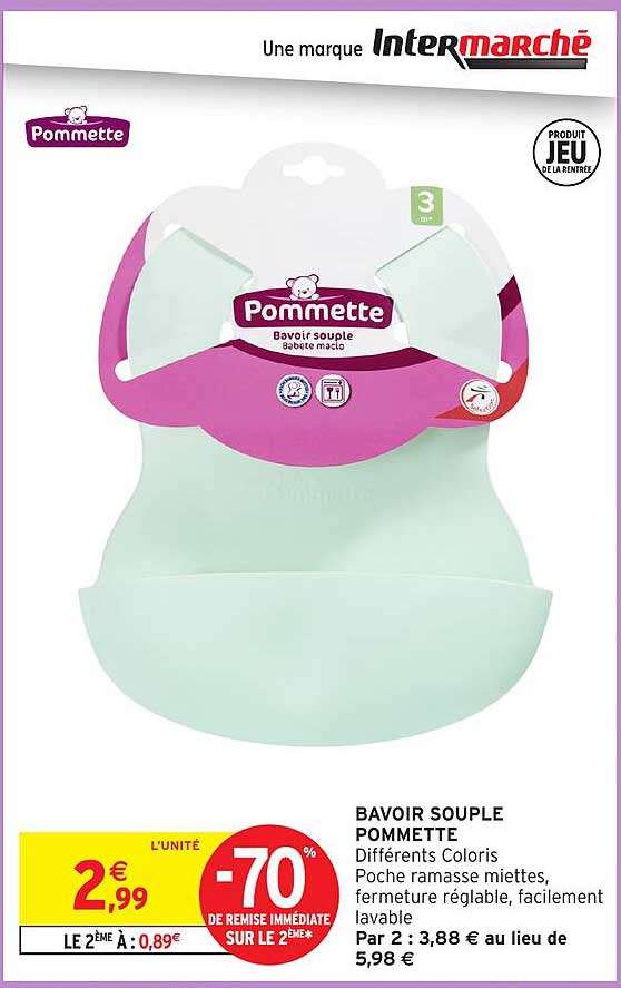 Bavoir souple Pommette