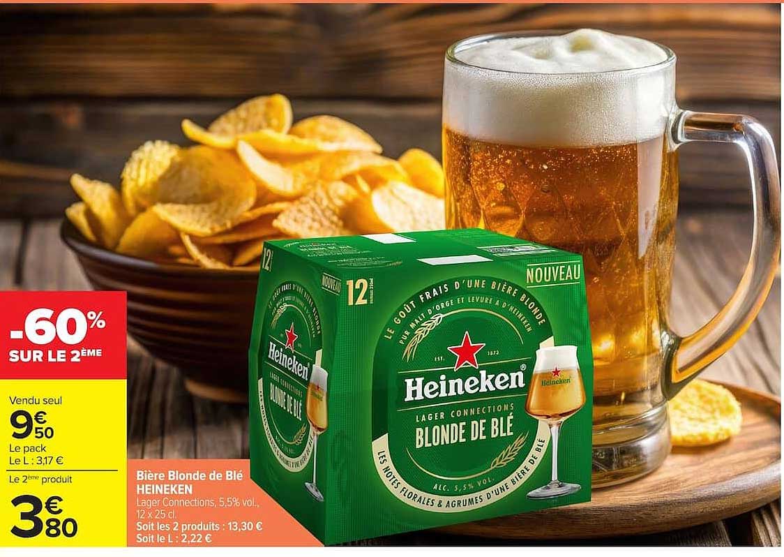 Bière Blonde de Blé HEINEKEN Lager Connections, 5,5% vol., 12 x 25 cl