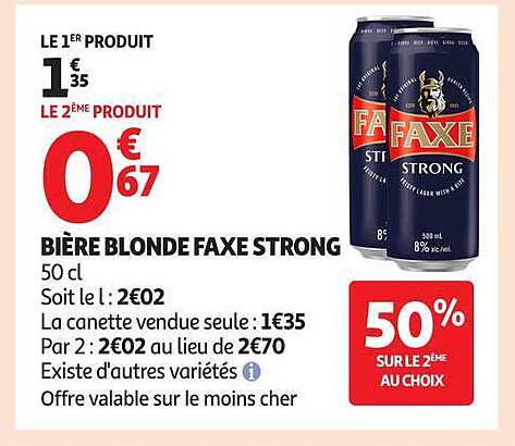 BIÈRE BLONDE FAXE STRONG 50 cl