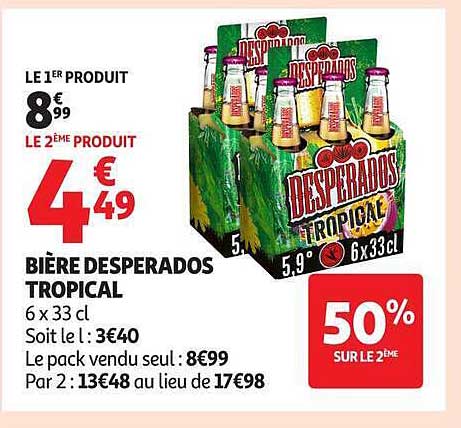 BIÈRE DESPERADOS TROPICAL