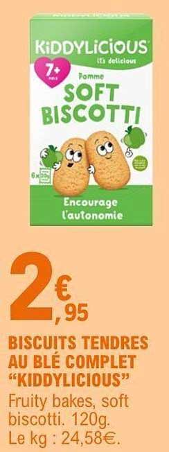 BISCUITS TENDRES AU BLÉ COMPLET “KIDDYLICIOUS”