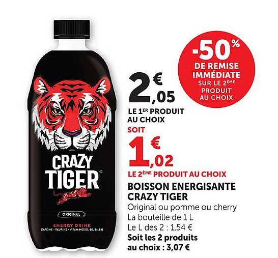 BOISSON ENERGISANTE CRAZY TIGER