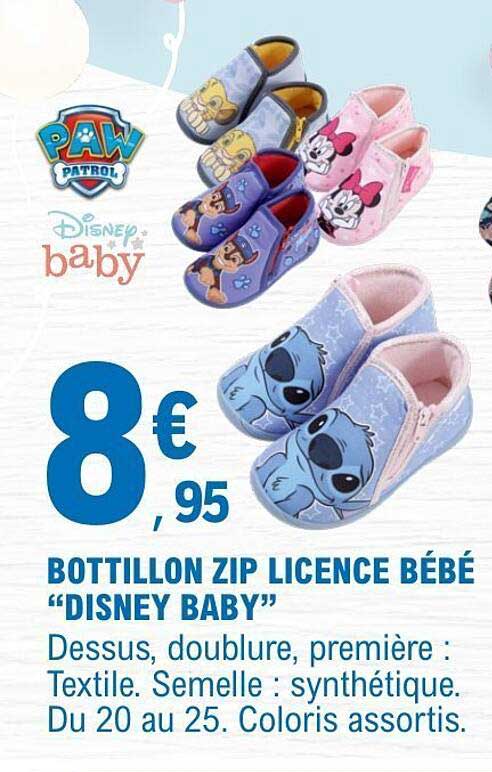 BOTTILLON ZIP LICENCE BÉBÉ “DISNEY BABY”