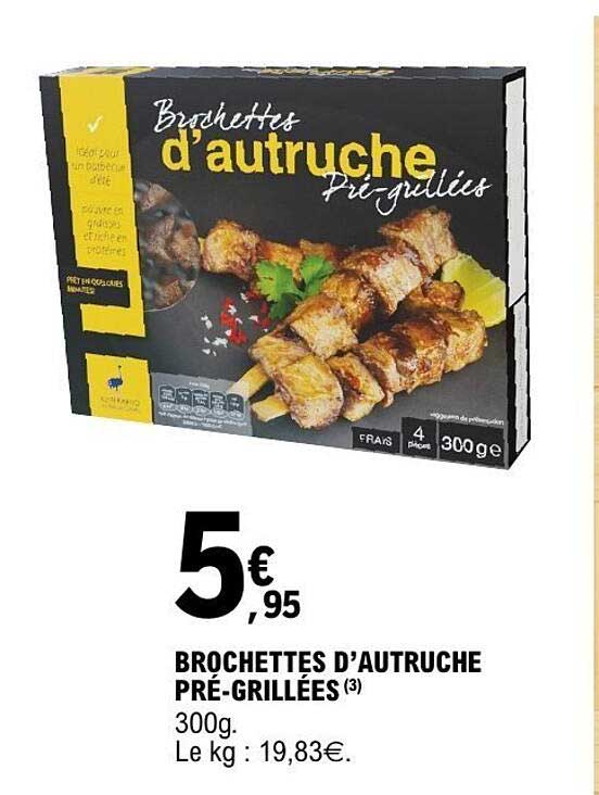 BROCHETTES D’AUTRUCHE PRÉ-GRILLÉES