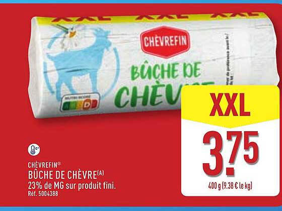 BÛCHE DE CHÈVRE(A) 23% de MG sur produit fini.