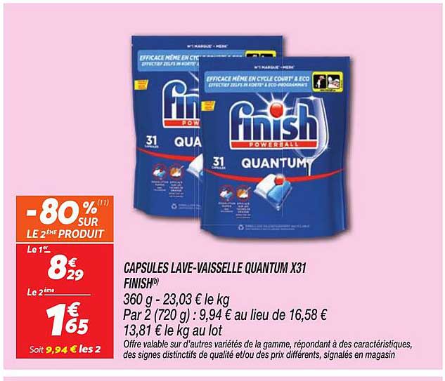 CAPSULES LAVE-VAISSELLE QUANTUM X31 FINISH®